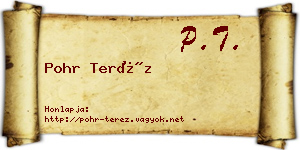 Pohr Teréz névjegykártya